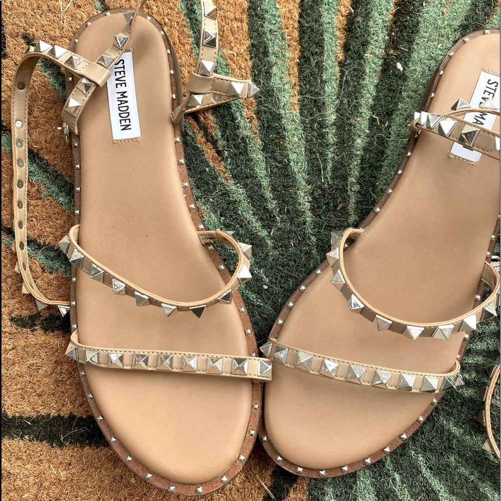 COPY - Steve Madden travel tan studded sandals 9.5